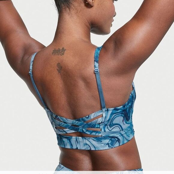 Victoria’s Secret Allegro Lightweight Medium Impact Lined sport bra blue marble - Picture 4 of 7